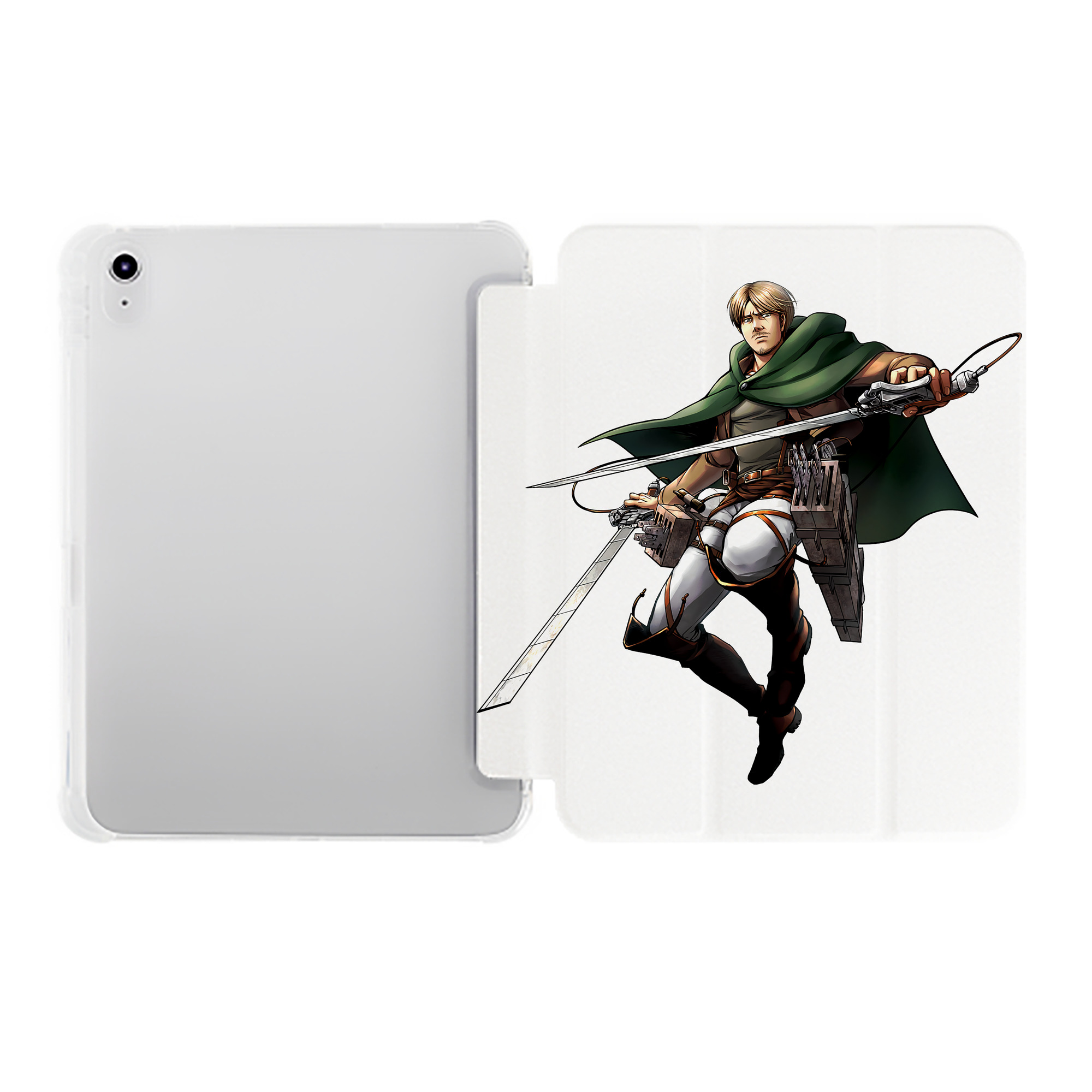 （画像用） 進撃の巨人 Attack on Titan IPad ケース ペン収納付き 三つ折りスタンド PUレザー×シリコン 対応機種9.5/10.5/10.9インチ